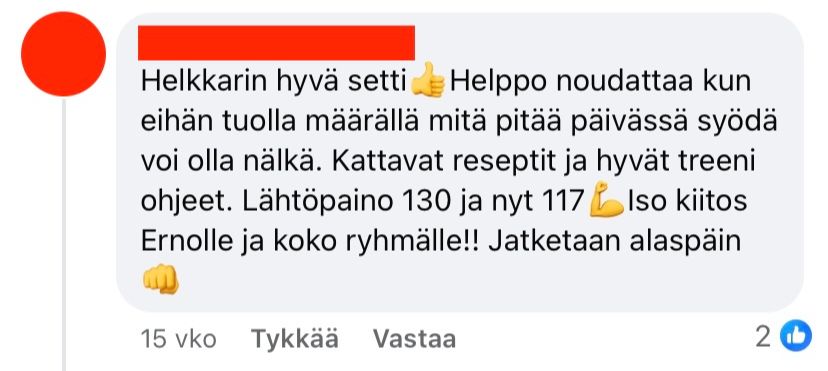 Palaute valmennuksesta